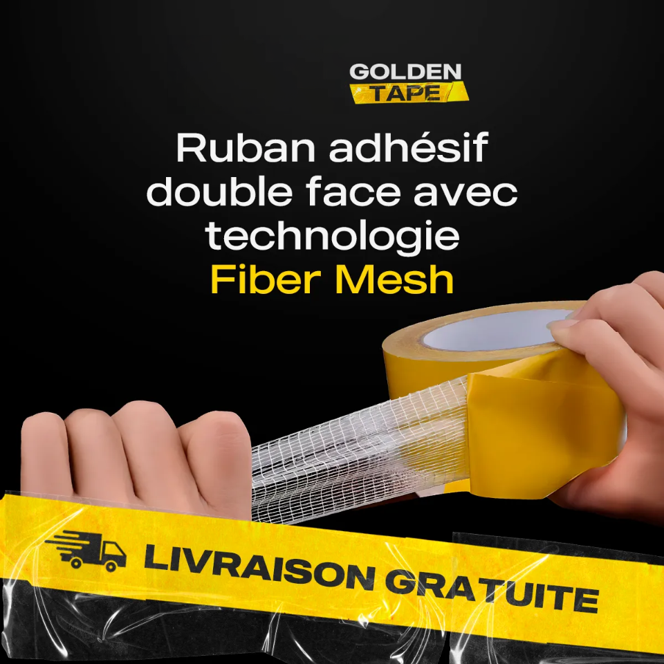 Golden TapeⓇ - Ruban adhésif double face en Fibre Mesh