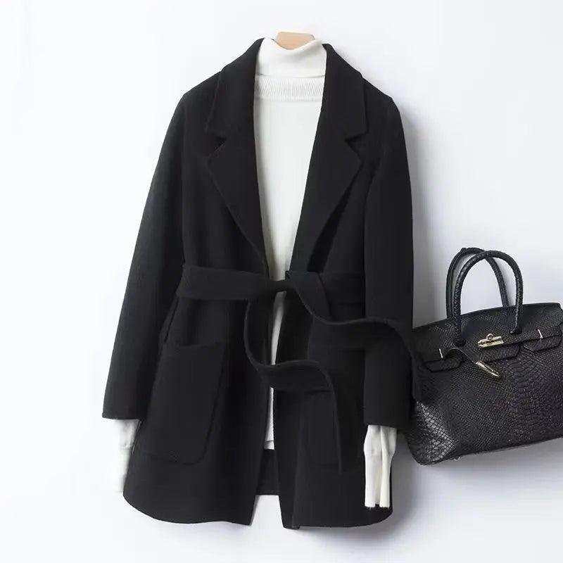 Manteau long en laine et mélanges pour femmes