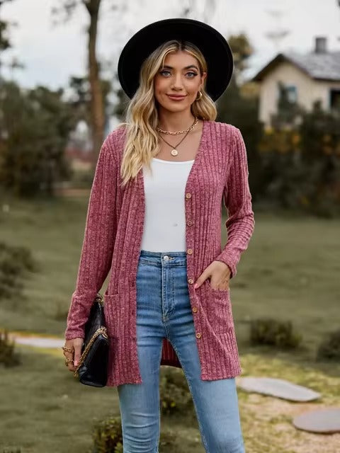 Cardigan à Manches Longues Chaud & Élégant