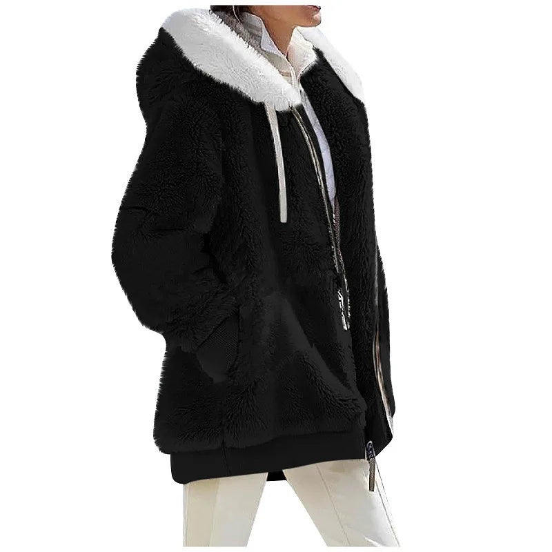 Manteau à Capuche en Cachemire pour Femme