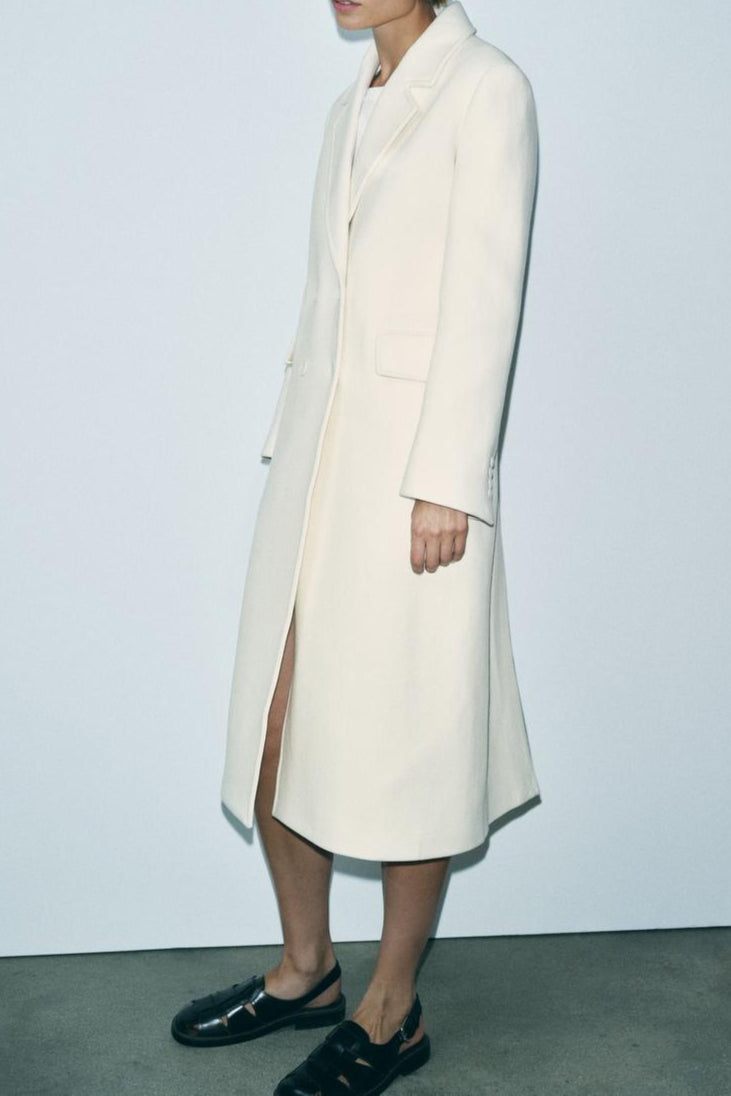 Manteau en laine mélangée à double boutonnage