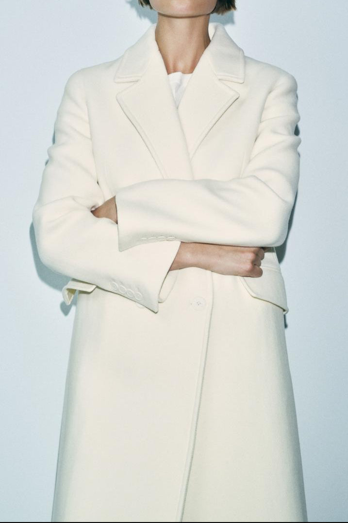 Manteau en laine mélangée à double boutonnage