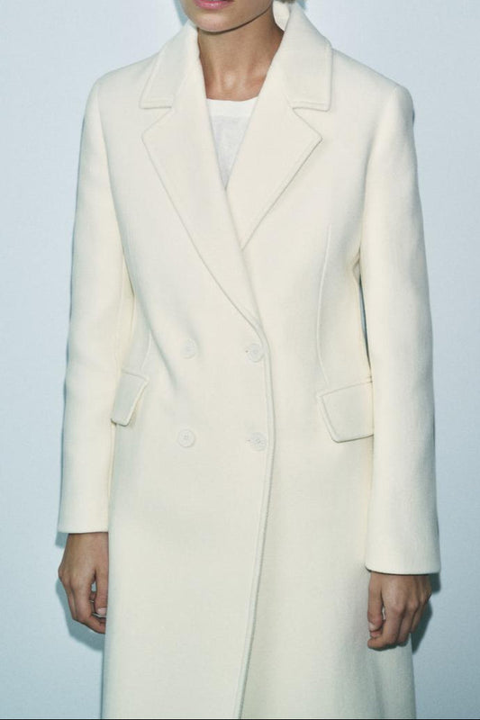 Manteau en laine mélangée à double boutonnage