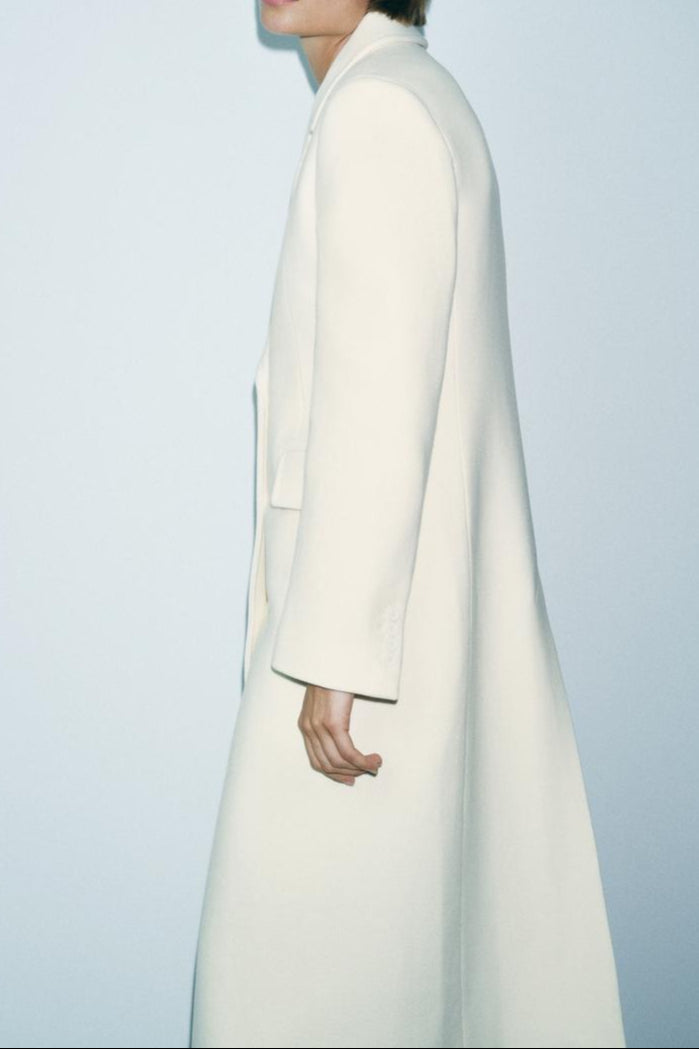 Manteau en laine mélangée à double boutonnage