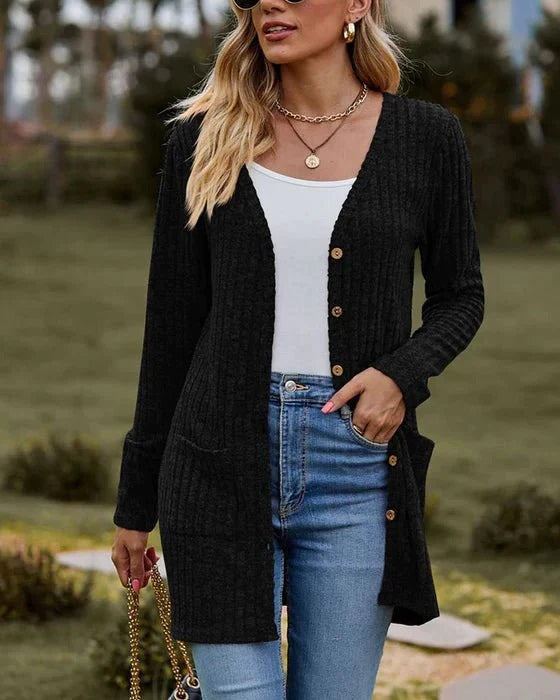Cardigan à Manches Longues Chaud & Élégant