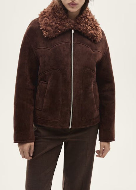 Veste effet daim avec col en polaire - Oslo