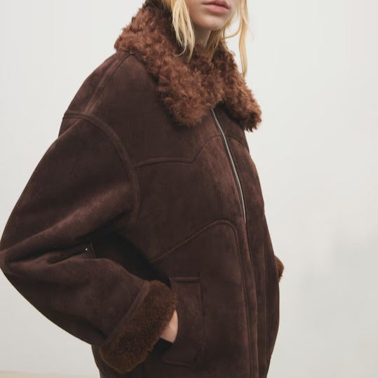 Veste effet daim avec col en polaire - Oslo