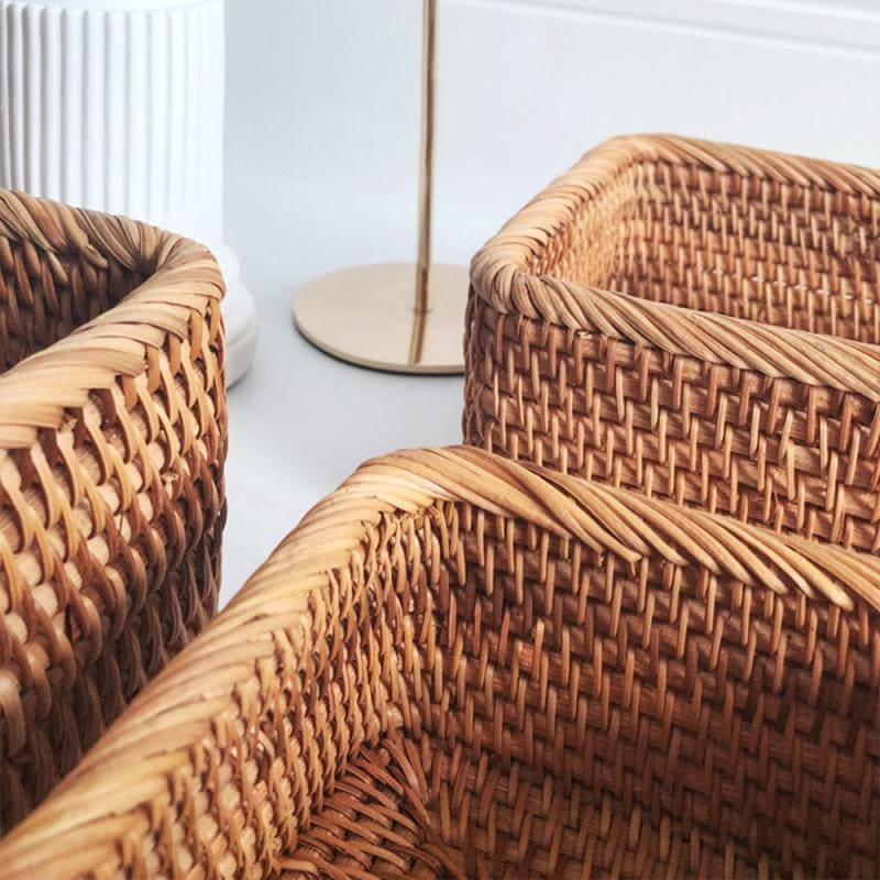 Panier en rotin tissé à la main