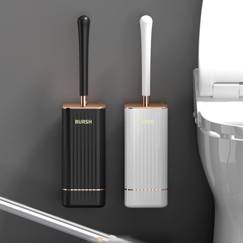 Brosse de toilette en silicone avec support