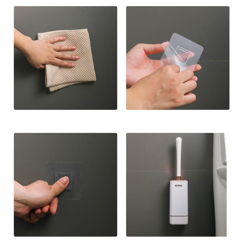 Brosse de toilette en silicone avec support