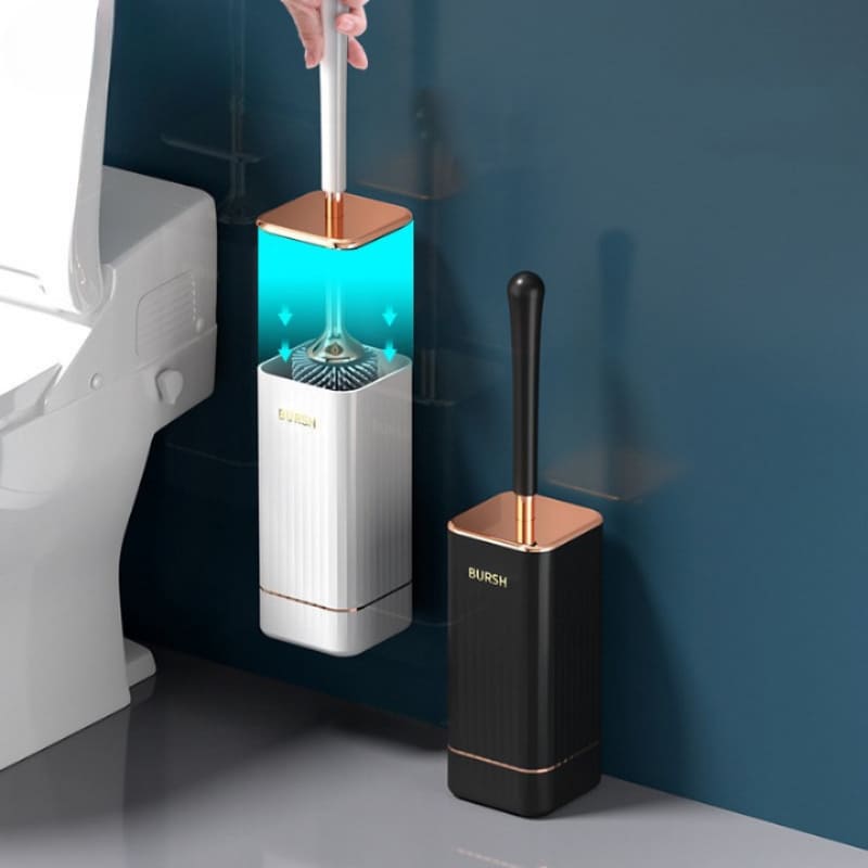 Brosse de toilette en silicone avec support