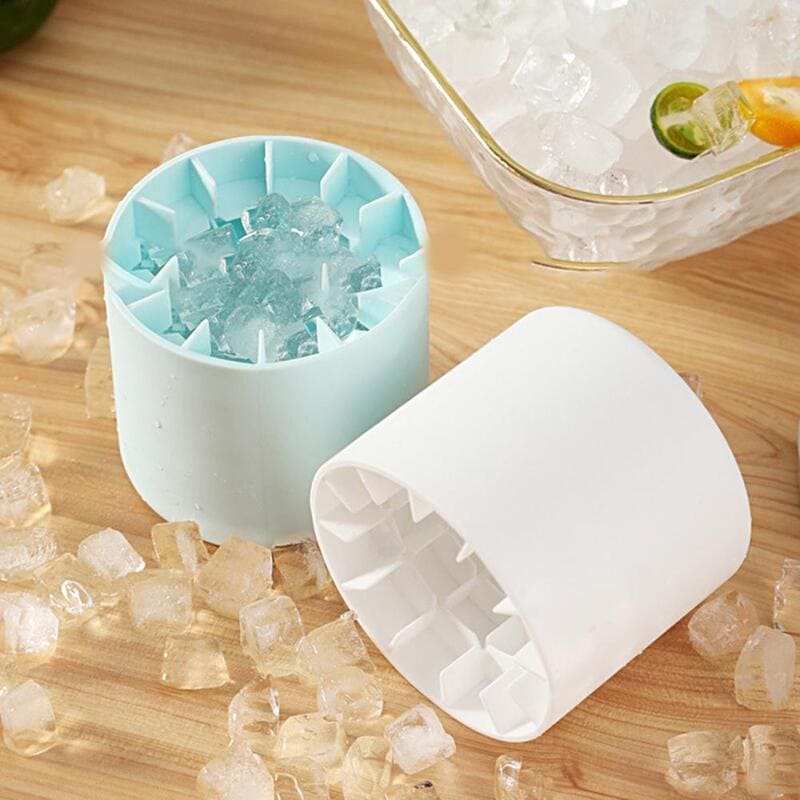 Bac à glaçons rond en silicone avec couvercle