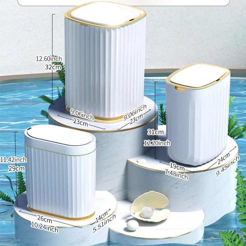 Poubelle automatique avec capteur intelligent pour salle de bain et cuisine.