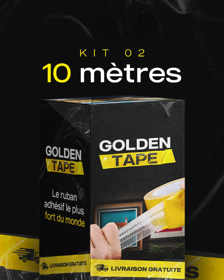 Golden TapeⓇ - Ruban adhésif double face en Fibre Mesh