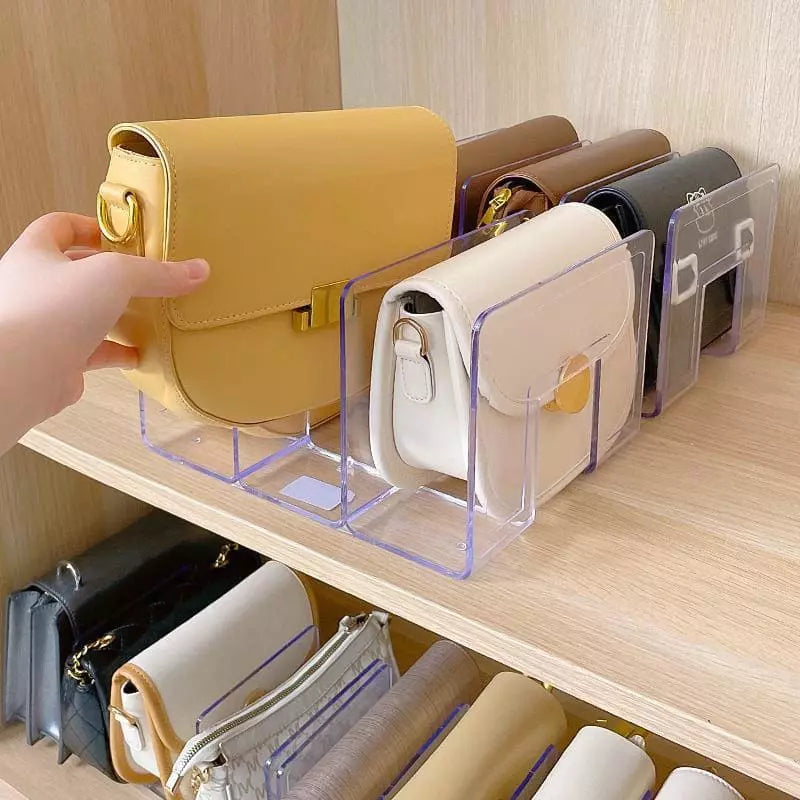 Organisateur de sacs en acrylique avec séparateurs