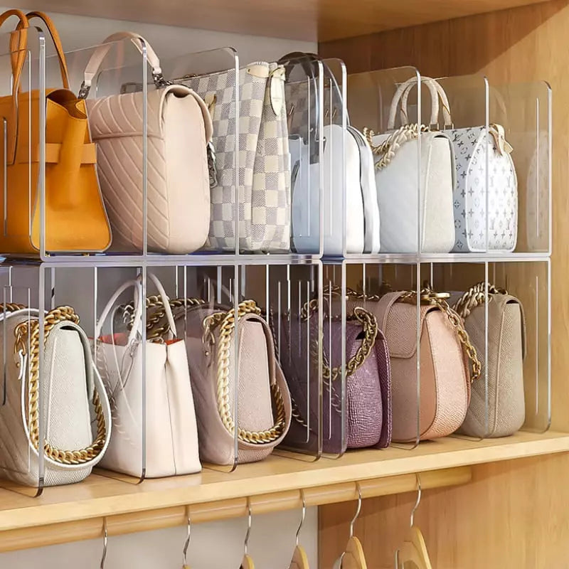 Organisateur de sacs en acrylique avec séparateurs