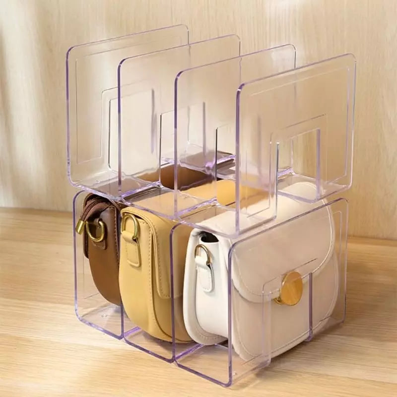 Organisateur de sacs en acrylique avec séparateurs