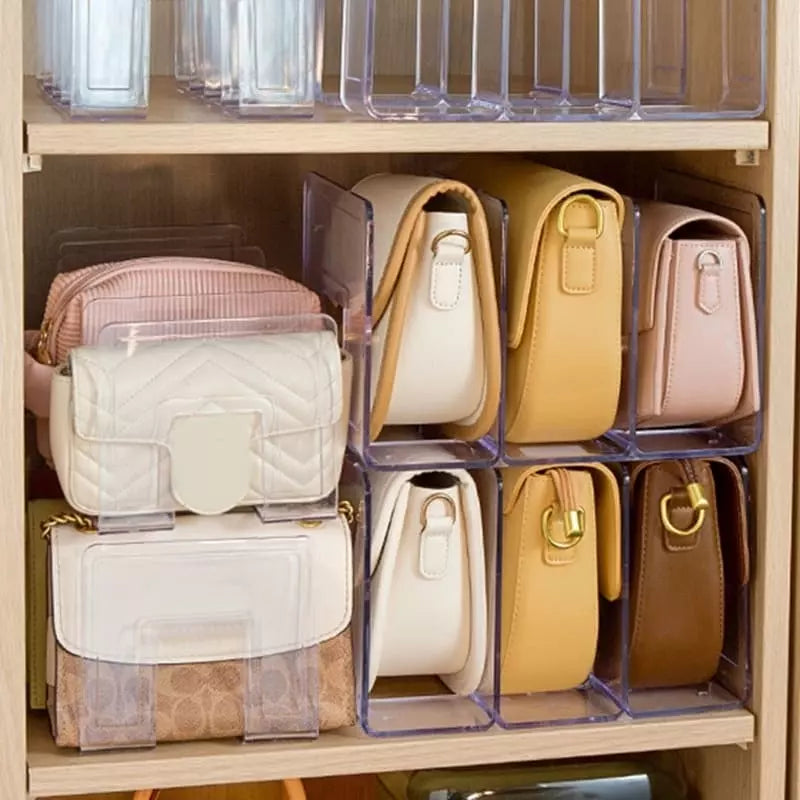 Organisateur de sacs en acrylique avec séparateurs