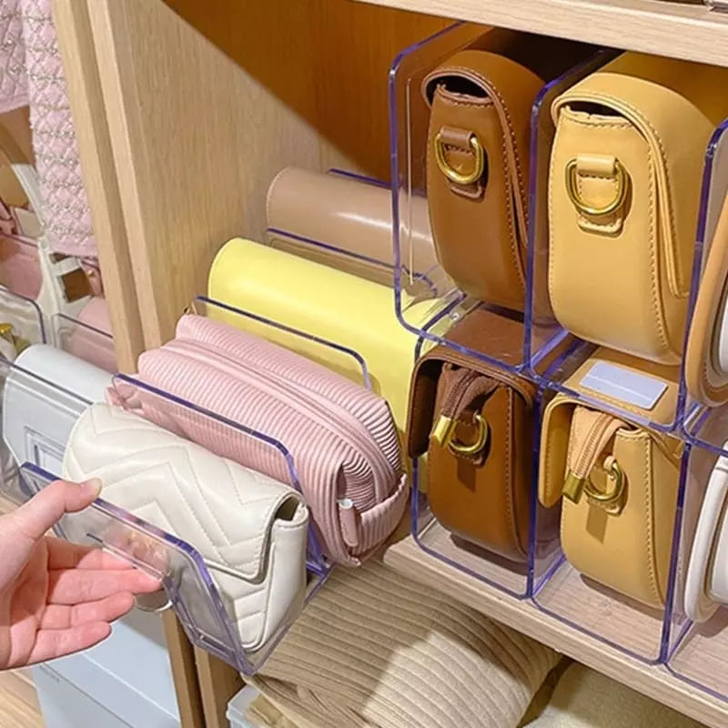 Organisateur de sacs en acrylique avec séparateurs