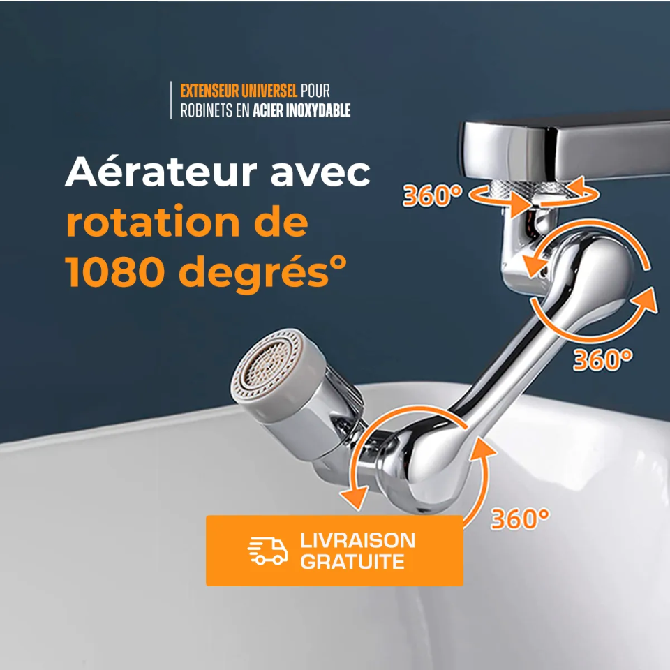 Sprayer Head - Extenseur Universel 1080° en Inox