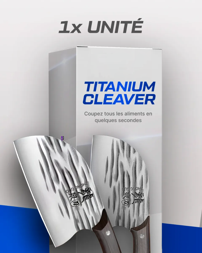 Titanium Cleaver - Couperet Professionnel forgé à la Main