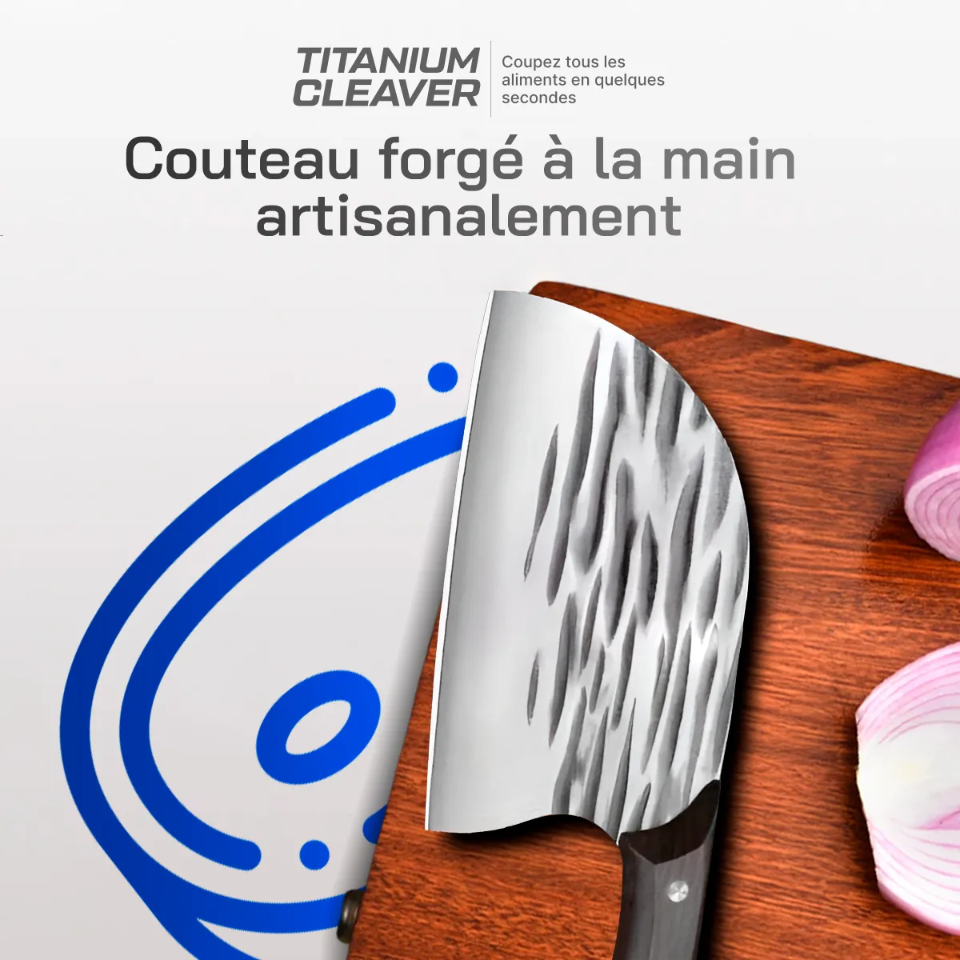 Titanium Cleaver - Couperet Professionnel forgé à la Main