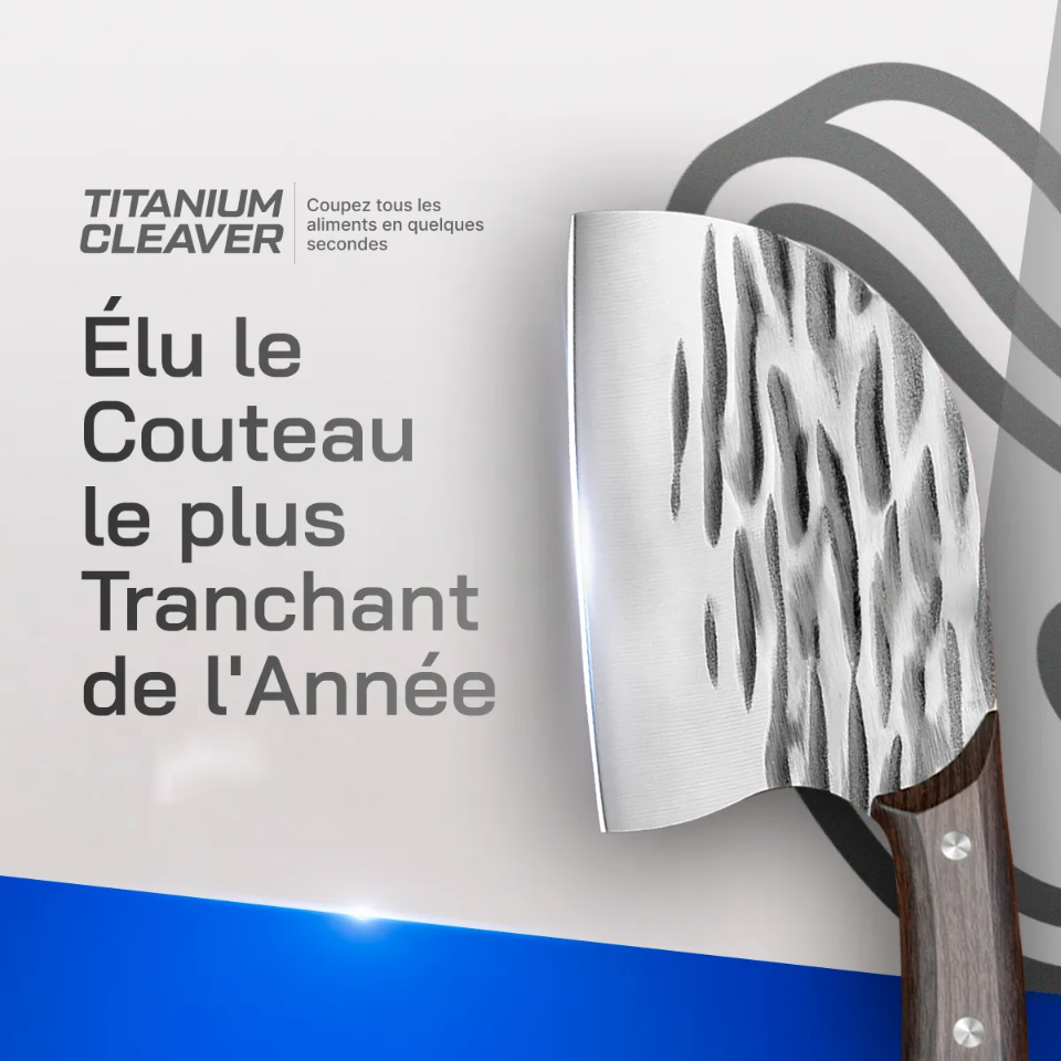 Titanium Cleaver - Couperet Professionnel forgé à la Main