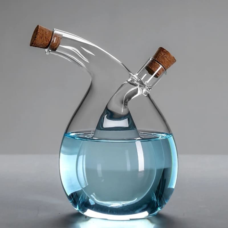Bouteille 2-en-1 pour huile et vinaigre avec bouchon en liège