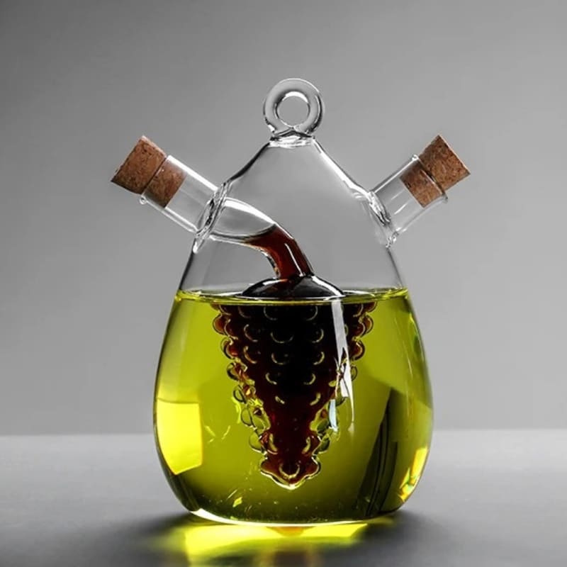 Bouteille 2-en-1 pour huile et vinaigre avec bouchon en liège