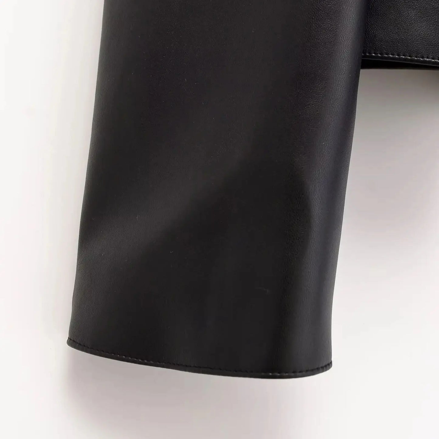TRAF-Blouson d'automne en cuir PU noir, à la mode