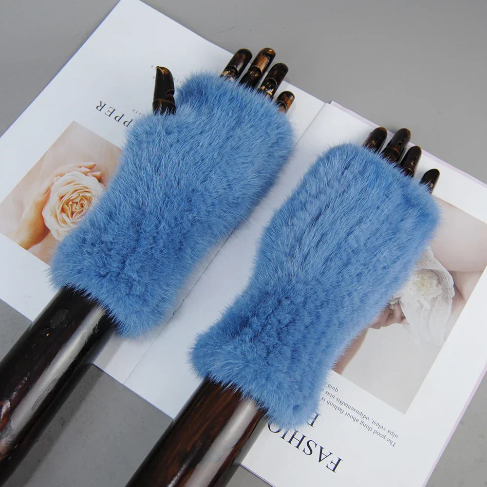 Gants Tricotés en Fourrure de Vison Beatrice