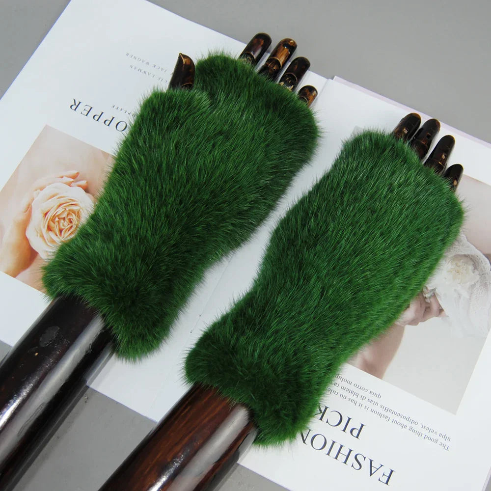 Gants Tricotés en Fourrure de Vison Beatrice
