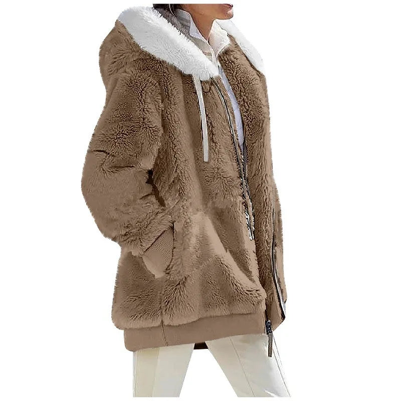 Manteau à Capuche en Cachemire pour Femme