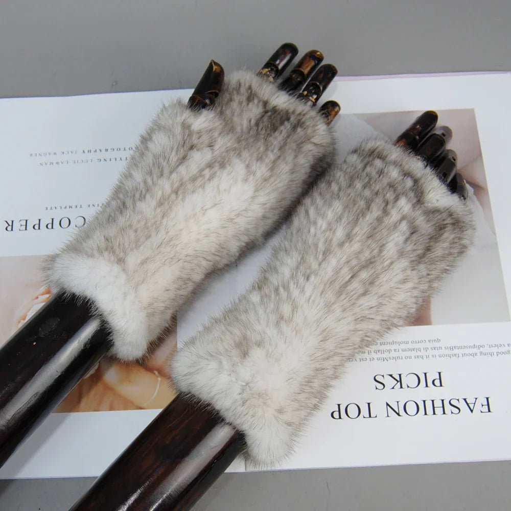 Gants Tricotés en Fourrure de Vison Beatrice