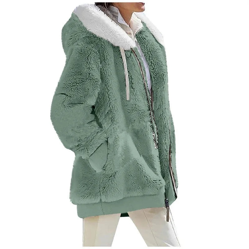 Manteau à Capuche en Cachemire pour Femme