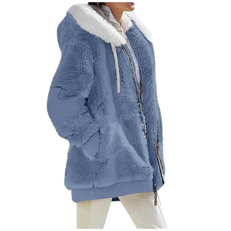 Manteau à Capuche en Cachemire pour Femme