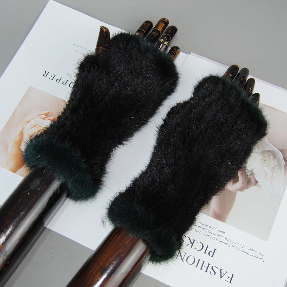 Gants Tricotés en Fourrure de Vison Beatrice