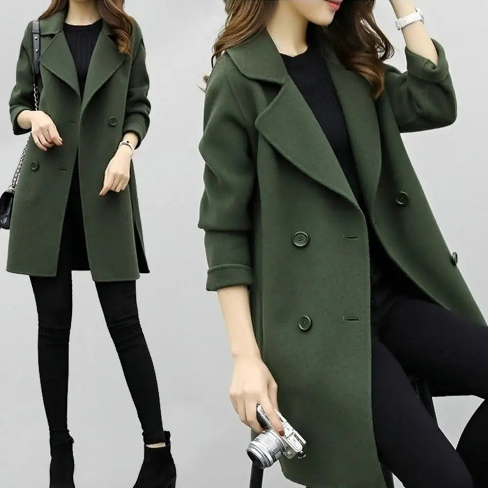 Manteau en laine mi-long pour femme