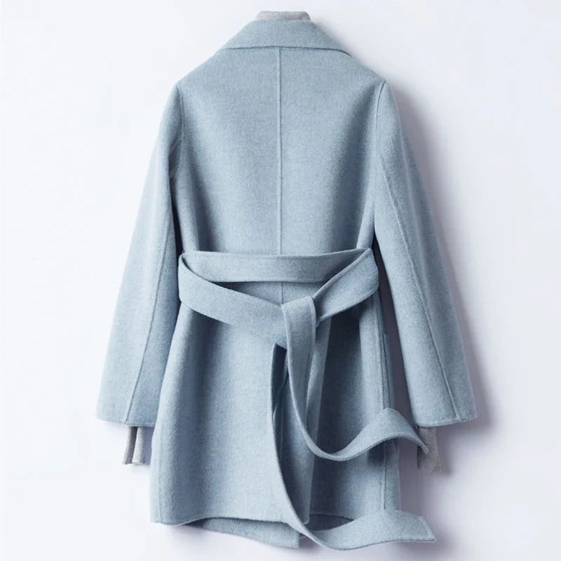 Manteau long en laine et mélanges pour femmes