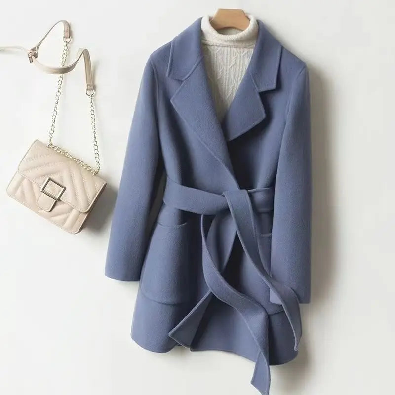 Manteau long en laine et mélanges pour femmes