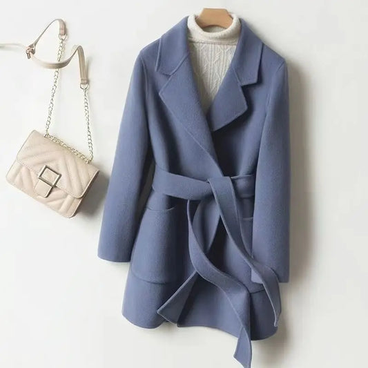 Manteau long en laine et mélanges pour femmes