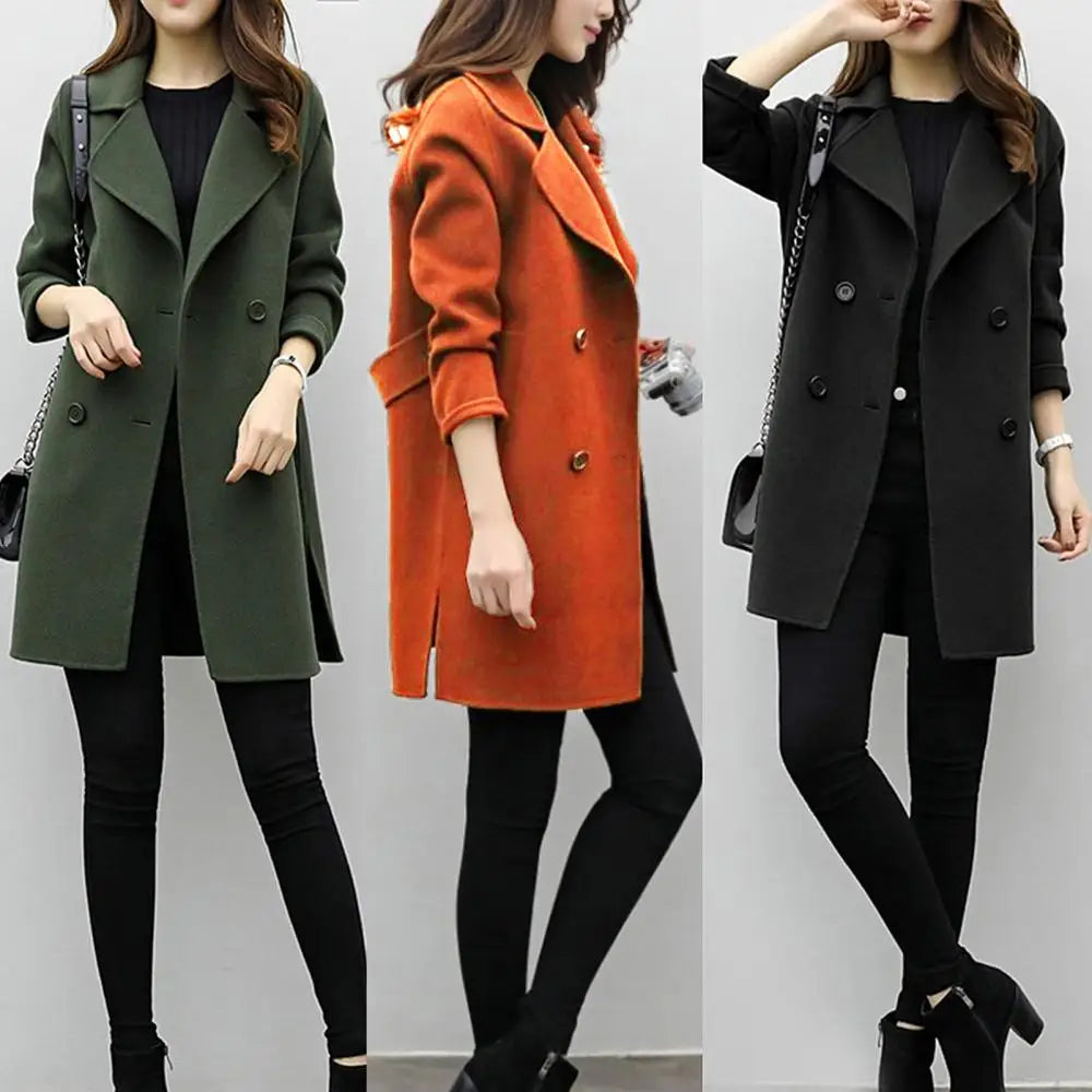 Manteau en laine mi-long pour femme