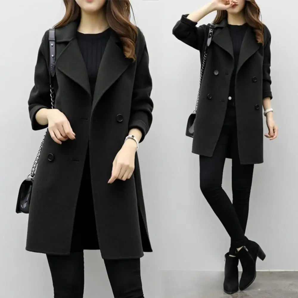Manteau en laine mi-long pour femme