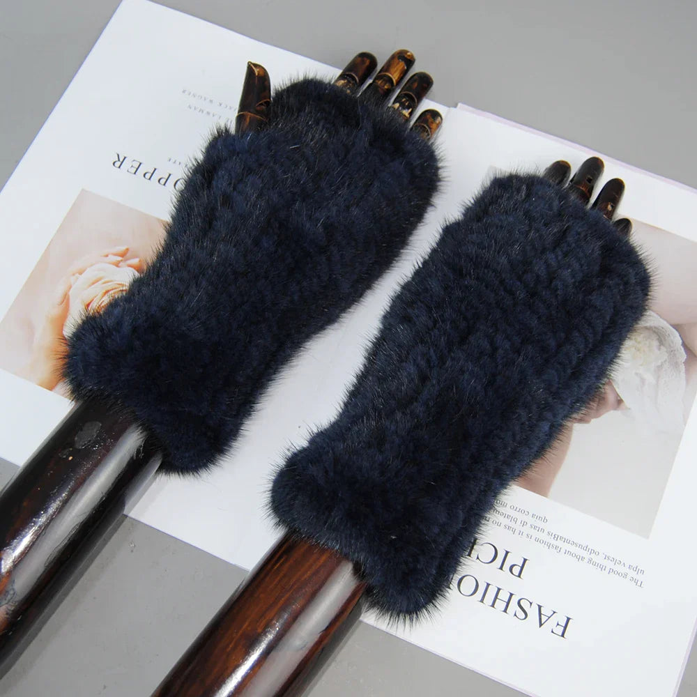 Gants Tricotés en Fourrure de Vison Beatrice