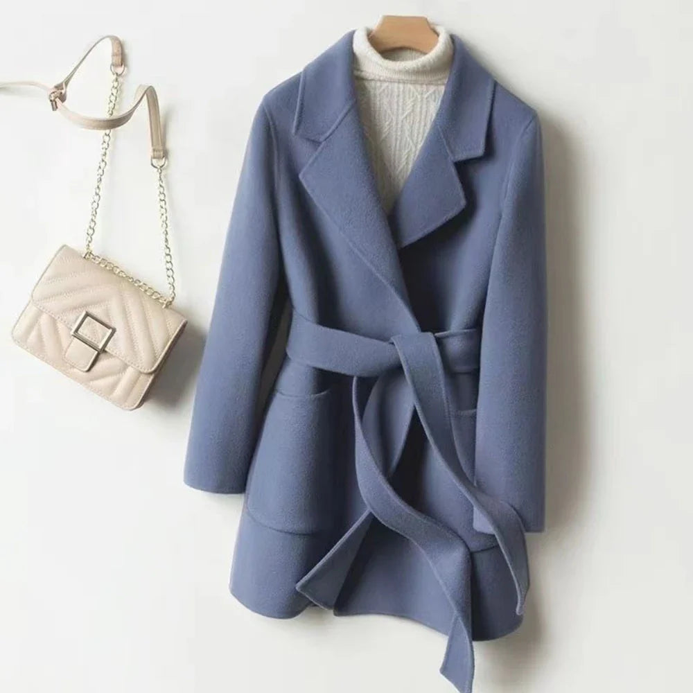 Manteau long en laine et mélanges pour femmes