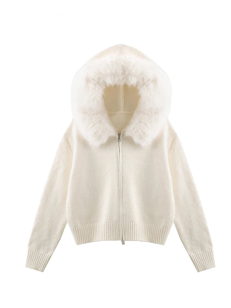 Pull cardigan à manches longues avec fermeture éclair