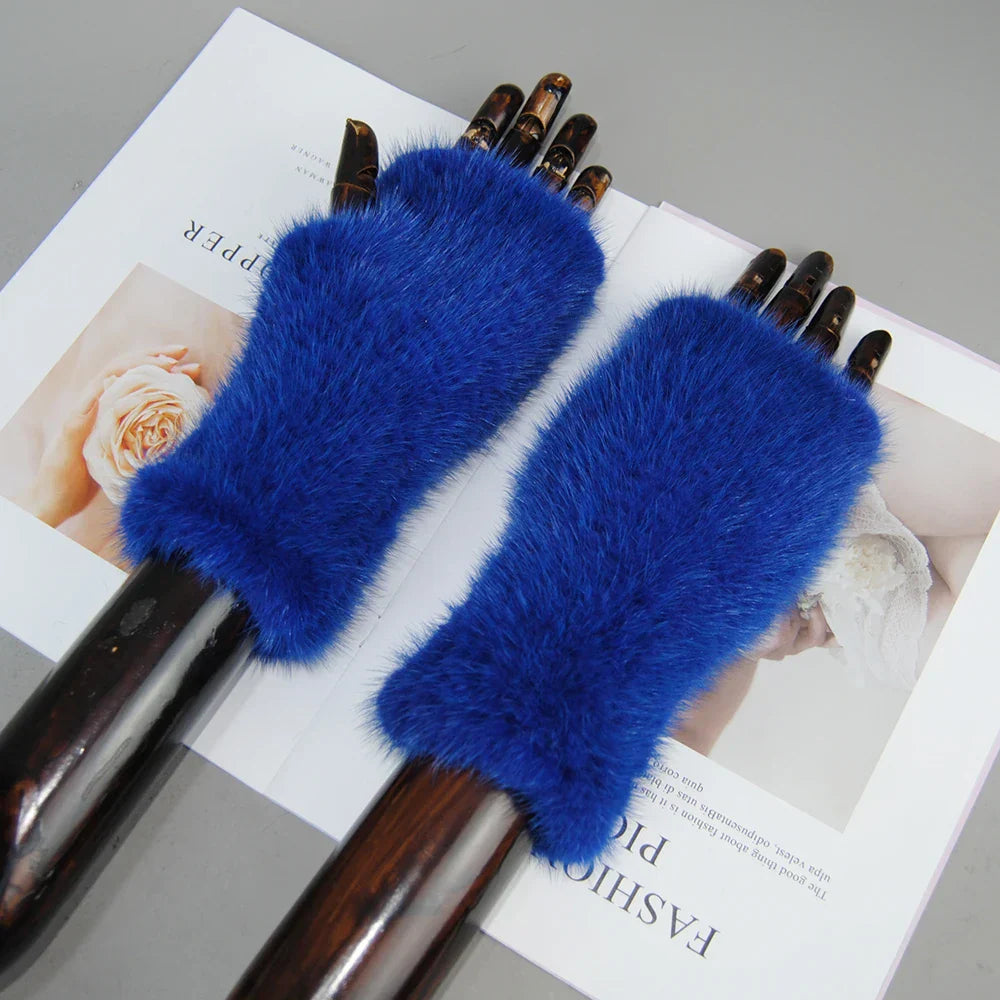 Gants Tricotés en Fourrure de Vison Beatrice