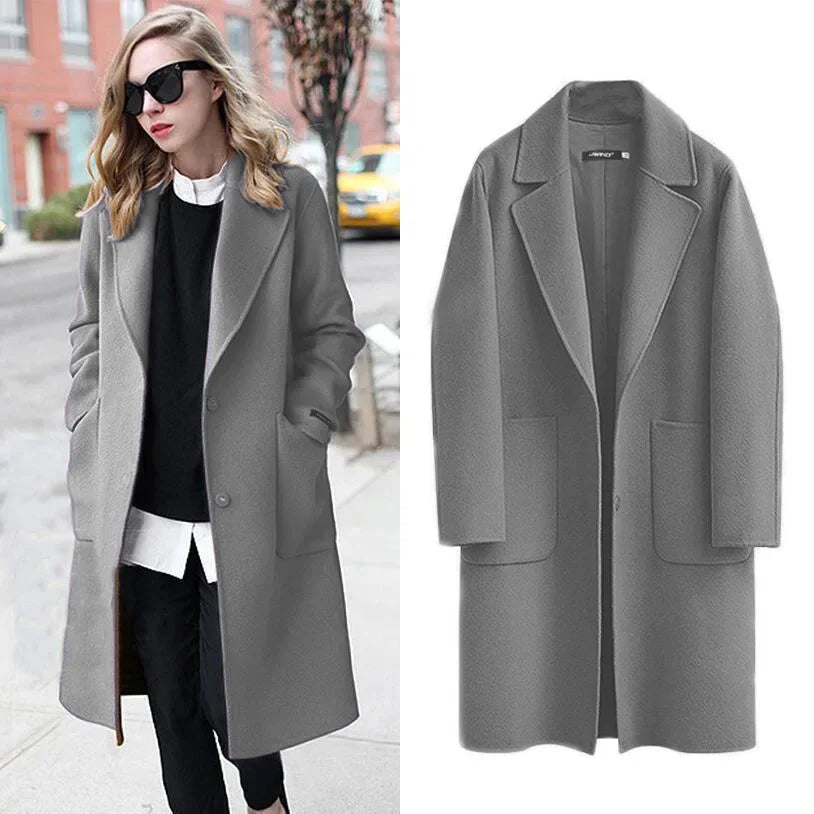 Manteau en laine double face pour femme