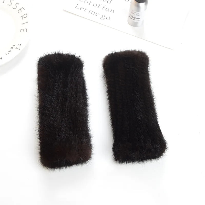Gants Tricotés en Fourrure de Vison Beatrice