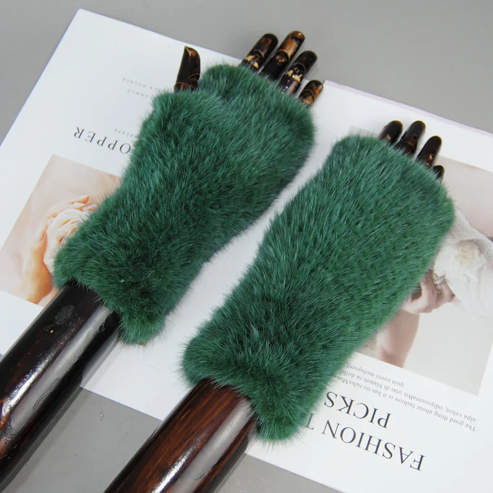Gants Tricotés en Fourrure de Vison Beatrice